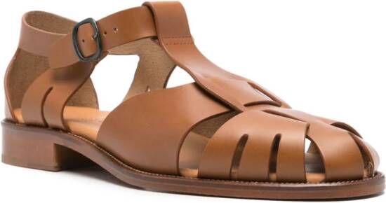 Hereu Pesca leather sandals Brown