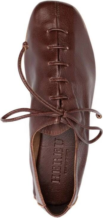 Hereu Plegada leather lace-up shoes Brown