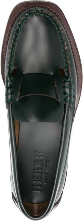 Hereu Sineu panelled leather loafers Green