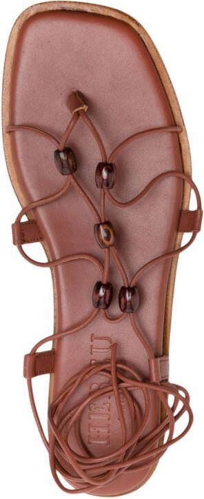 Hereu square-toe strappy sandals Brown