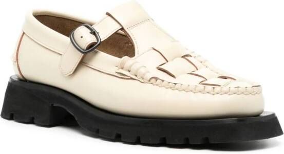 Hereu T-bar leather loafers Neutrals