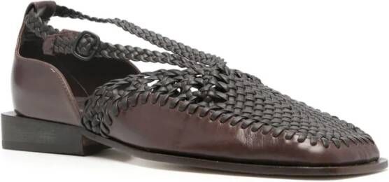 Hereu Tala interwoven leather loafers Brown