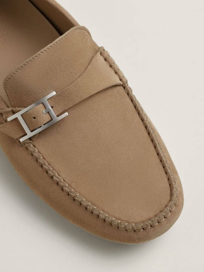 Hermès Pre-Owned Idylle suede driving shoes Neutrals
