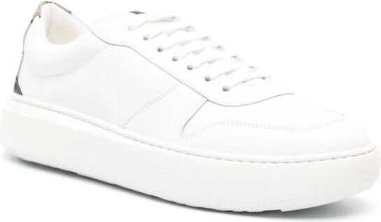 Herno leather lace-up sneakers White