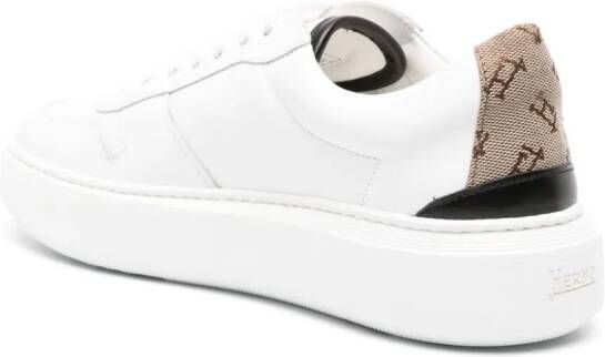 Herno leather lace-up sneakers White