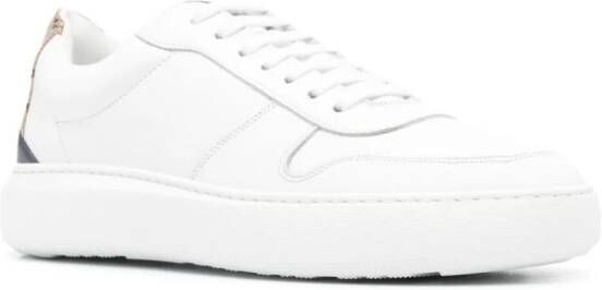 Herno monogram-heel leather sneakers White