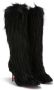 Heron Preston 100mm faux-fur stiletto boots Black - Thumbnail 2