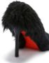 Heron Preston faux-fur 100mm leather pumps Black - Thumbnail 4