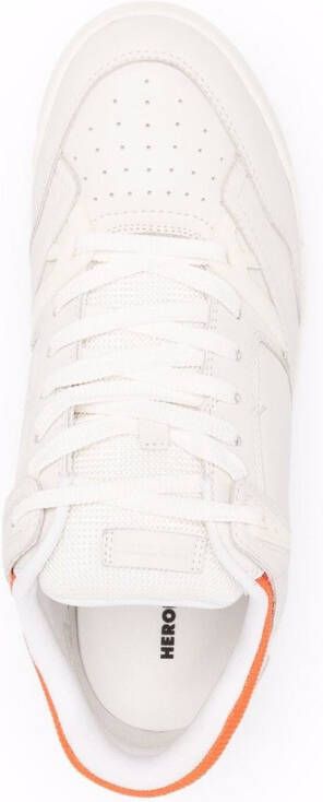 Heron Preston lace-up leather sneakers White