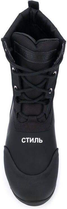 Heron Preston lace-up logo boots Black