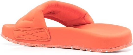 Heron Preston logo-patch slip-on slides Orange