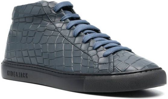 Hide&Jack croco-embossed high-top sneakers Blue