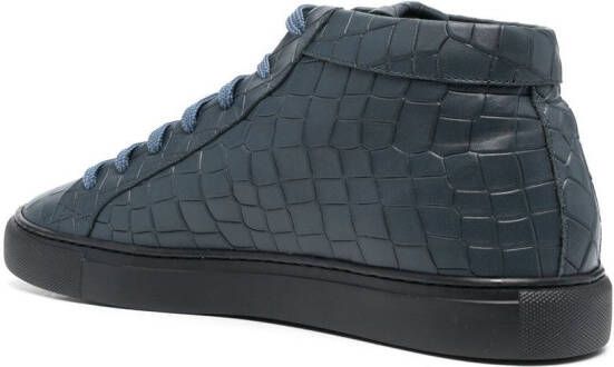 Hide&Jack croco-embossed high-top sneakers Blue