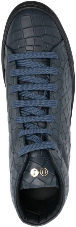 Hide&Jack croco-embossed high-top sneakers Blue