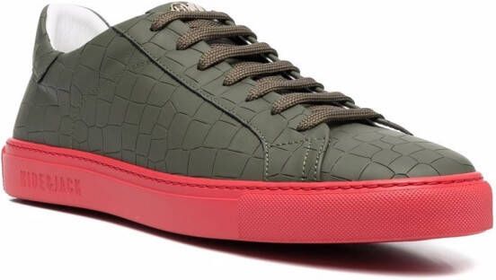 Hide&Jack crocodile-embossed leather sneakers Green