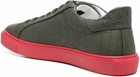 Hide&Jack crocodile-embossed leather sneakers Green