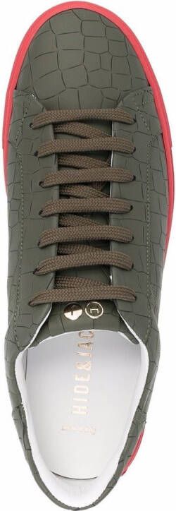 Hide&Jack crocodile-embossed leather sneakers Green