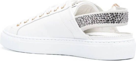 Hide&Jack crystal-embellished buckle-fastening sneakers White