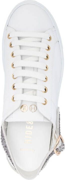 Hide&Jack crystal-embellished buckle-fastening sneakers White