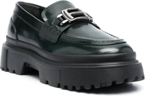 Hogan 40mm slip-on leather loafers Green