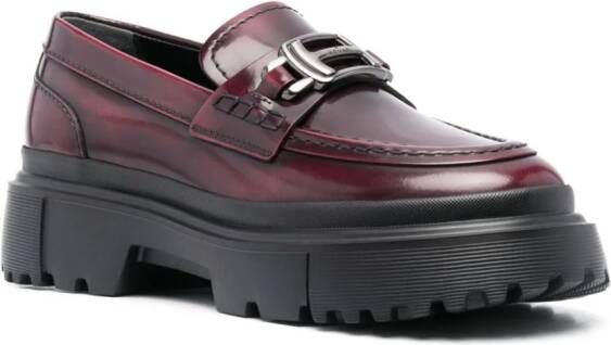 Hogan 40mm slip-on leather loafers Red