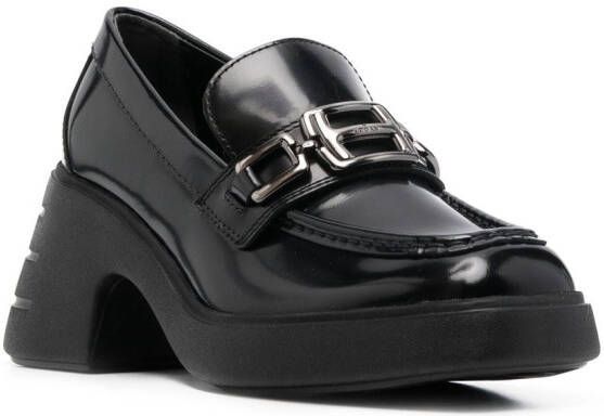 Hogan 70mm chunky leather loafers Black