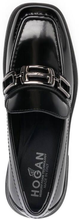 Hogan 70mm chunky leather loafers Black