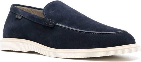 Hogan almond-toe suede loafers Blue