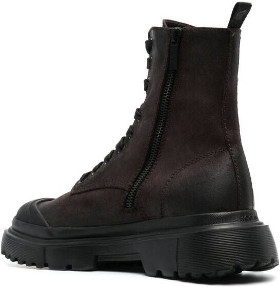Hogan Anfibio leather boots Brown