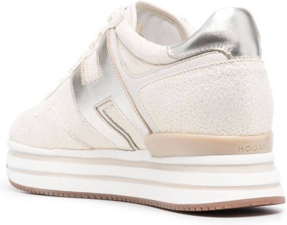 Hogan chunky-sole leather sneakers Neutrals