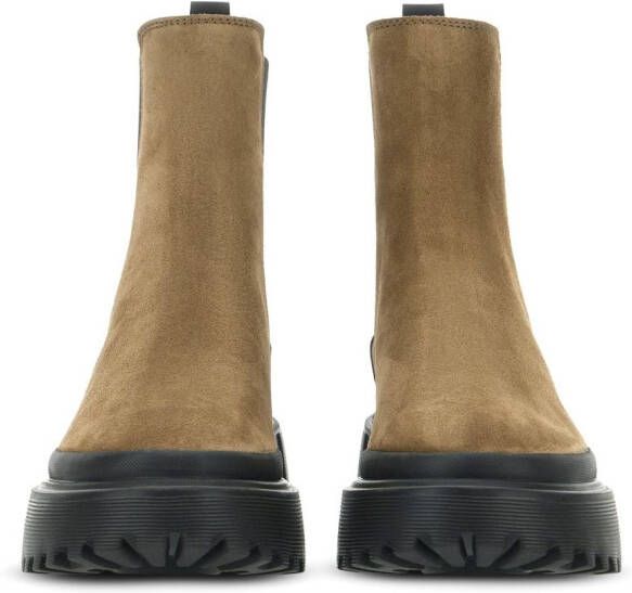Hogan chunky-sole suede Chelsea boots Neutrals