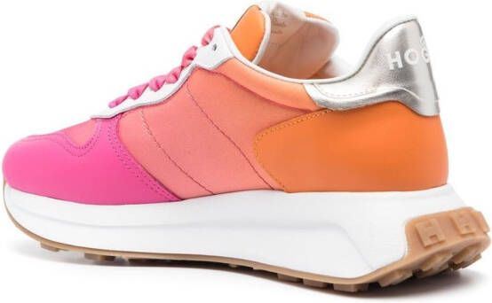 Hogan colour-block low-top sneakers Orange