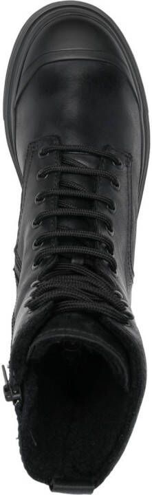 Hogan Combat lace-up leather boots Black