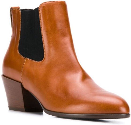 Hogan contrast panel ankle boots Brown