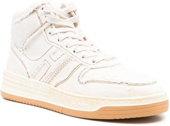 Hogan contrast-stitch high-top sneakers Neutrals