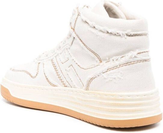 Hogan contrast-stitch high-top sneakers Neutrals