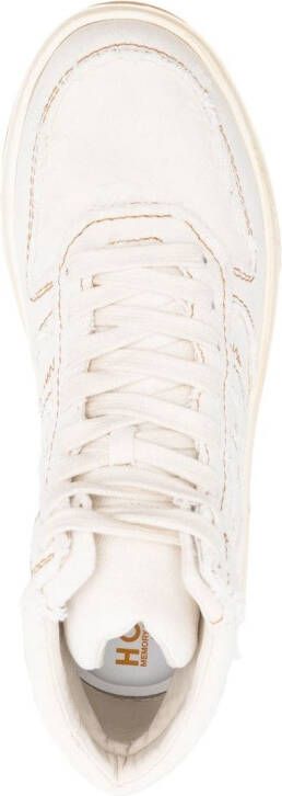 Hogan contrast-stitch high-top sneakers Neutrals