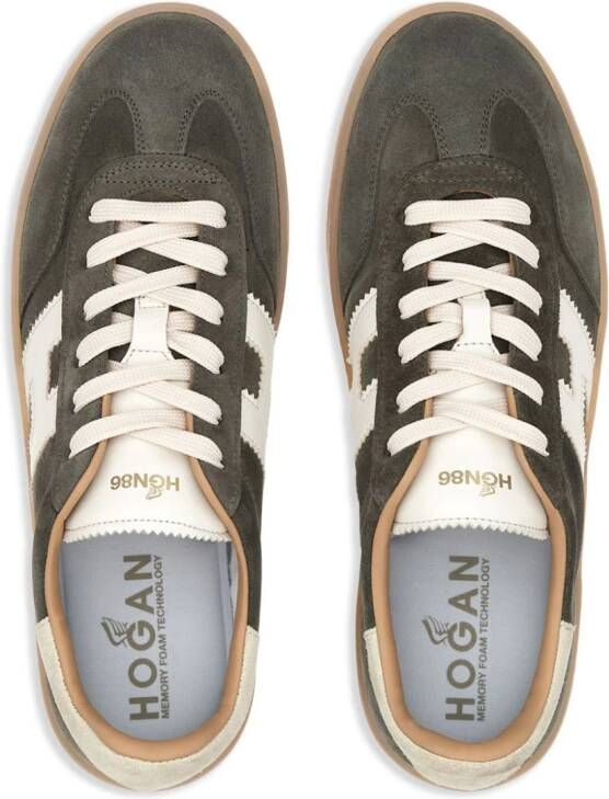 Hogan Cool leather lace-up sneakers Green