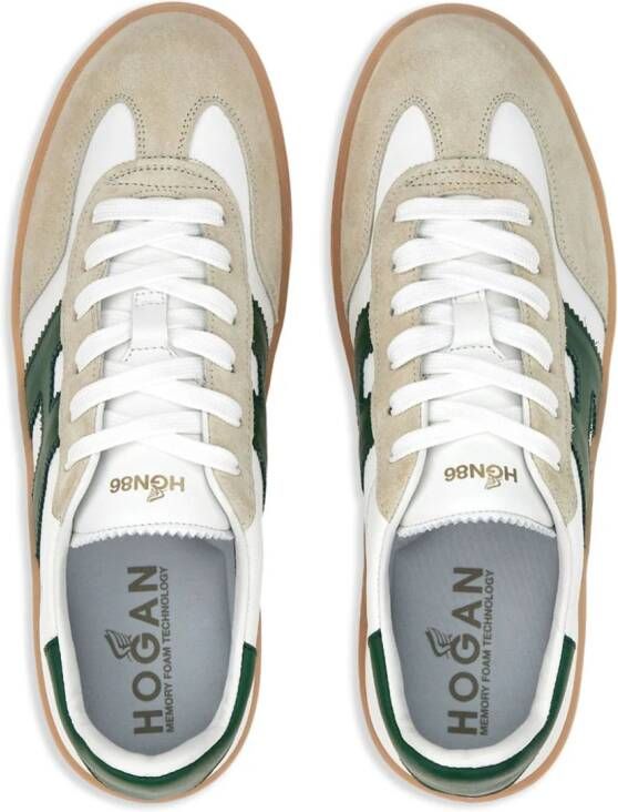 Hogan Cool leather panelled sneakers Neutrals