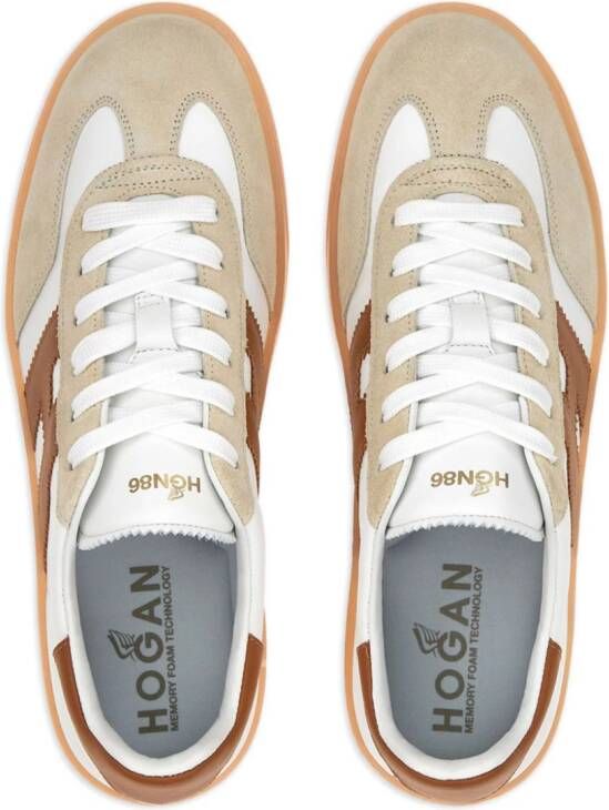 Hogan Cool panelled leather sneakers Neutrals