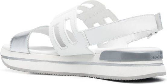 Hogan cut-out detail flat sandals White