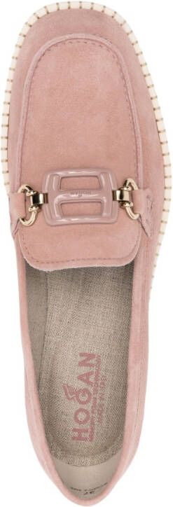 Hogan Deconstructed H642 suede loafers Pink