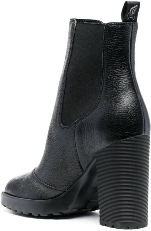 Hogan elasticated-panel ankle leather boots Black