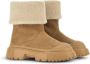 Hogan fleece-trim leather ankle boots Brown - Thumbnail 2