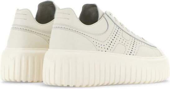 Hogan H-Stripes logo-perforated leather sneakers White