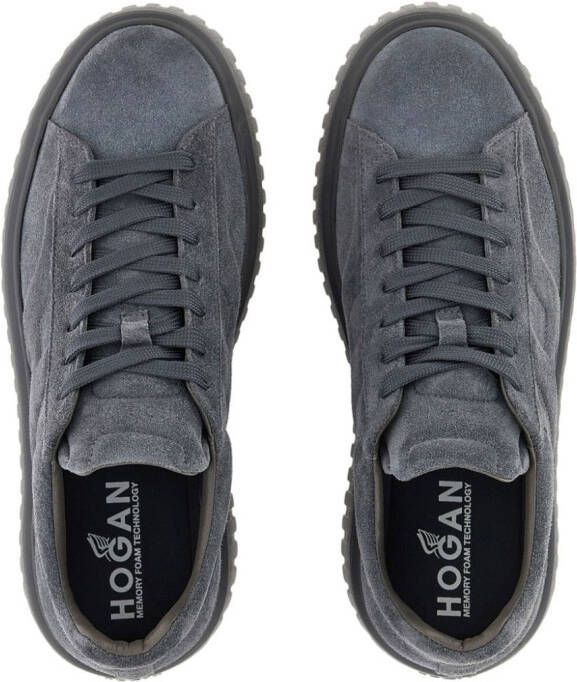 Hogan H-Stripes suede sneakers Grey