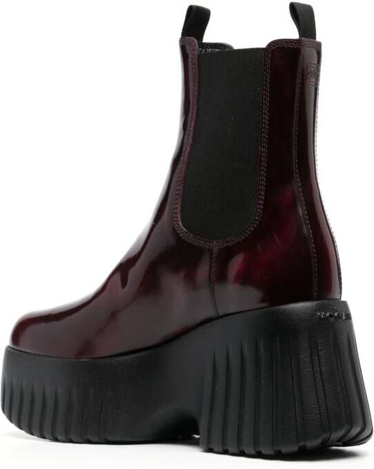 Hogan H-Stripes wedge Chelsea boots Red