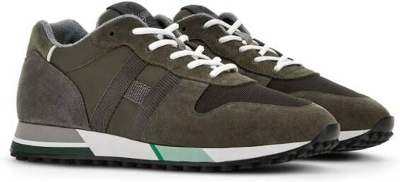 Hogan H383 panelled lace-up sneakers Green