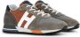 Hogan H383 panelled leather sneakers Brown - Thumbnail 2