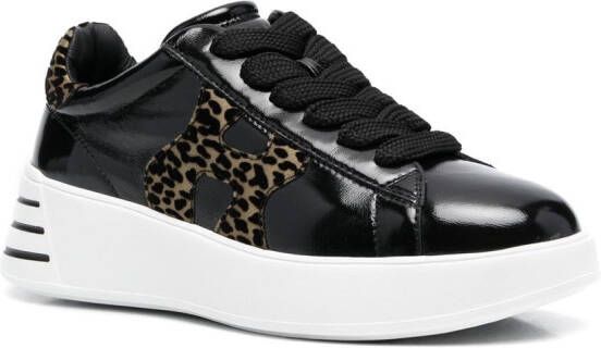 Hogan H483 55mm leopard-print sneakers Black